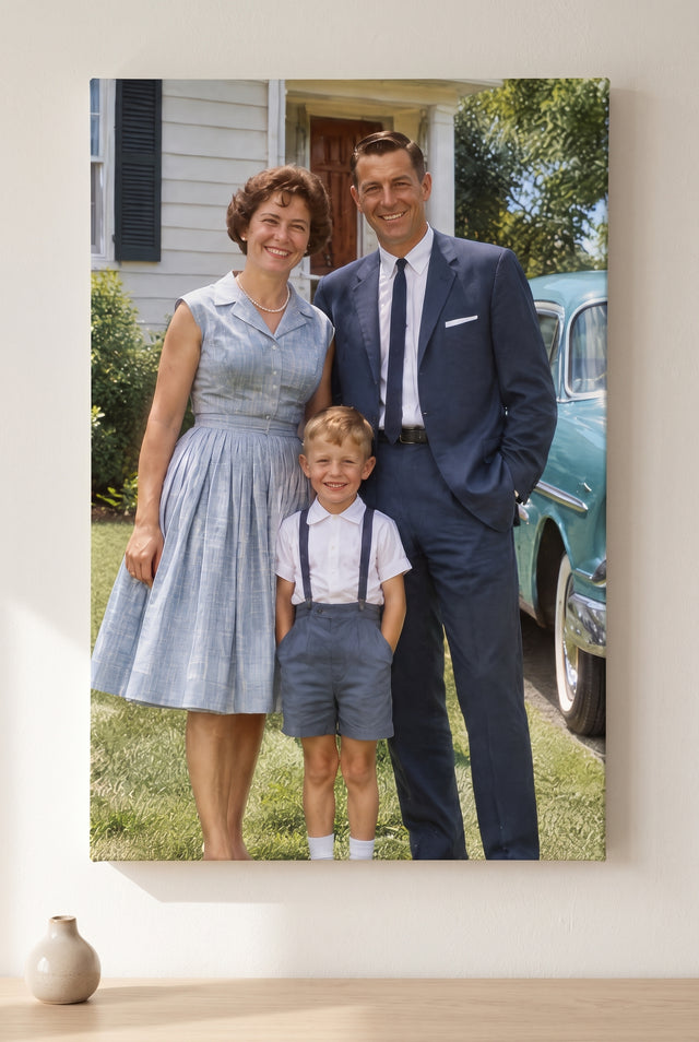Natural Color Photo Restoration stretched gallery-wrap canvas on the wall