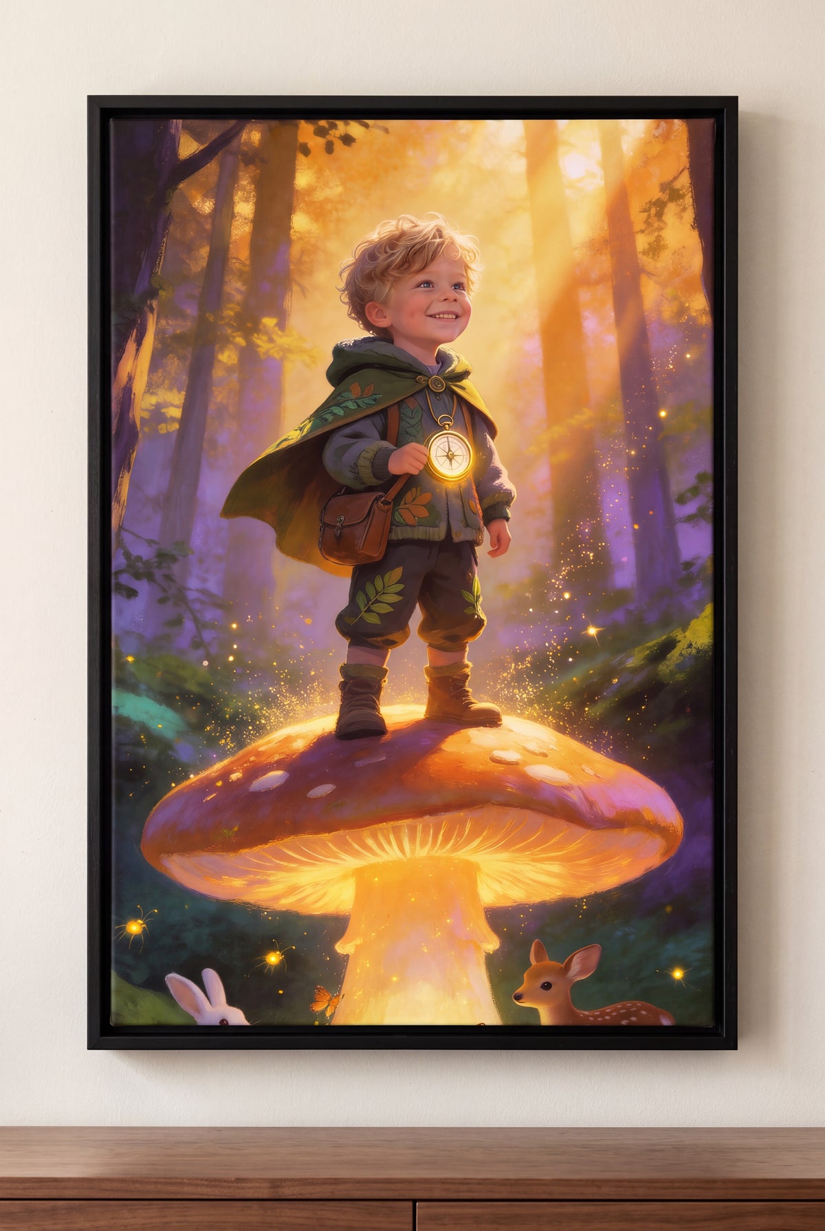 Forest Explorer Portrait floater-framed canvas on the wall
