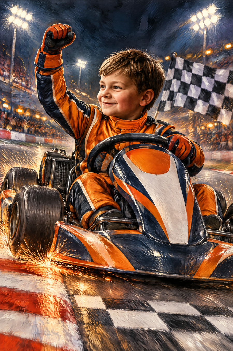 Championship Karting Apex Portrait flat artwork made from an example photo