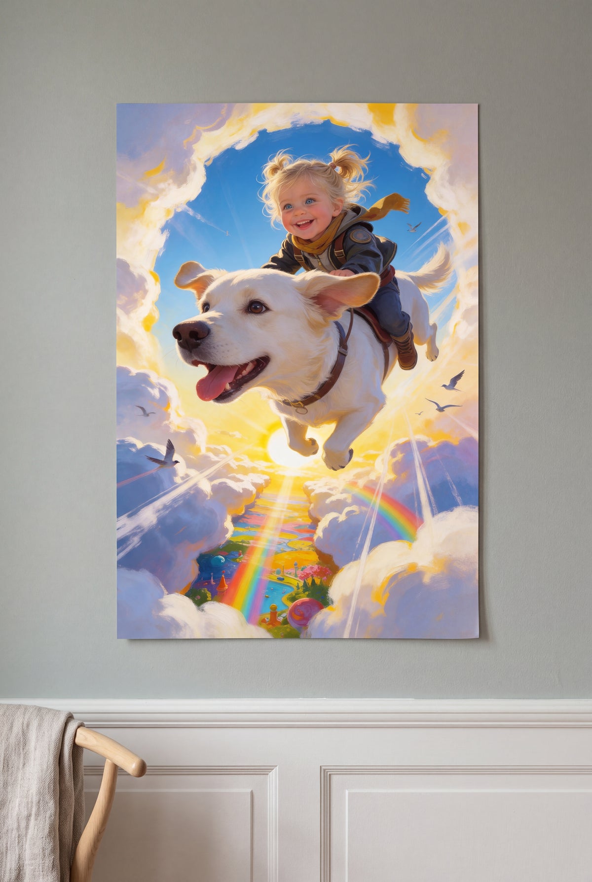 Cloud Adventure Portrait unframed fine-art paper print on the wall