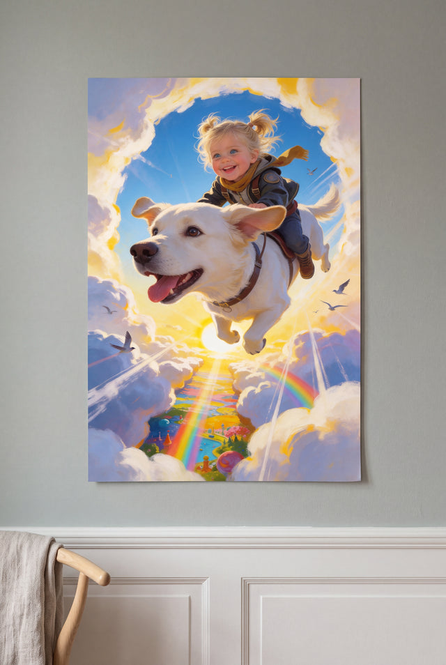 Cloud Adventure Portrait unframed fine-art paper print on the wall