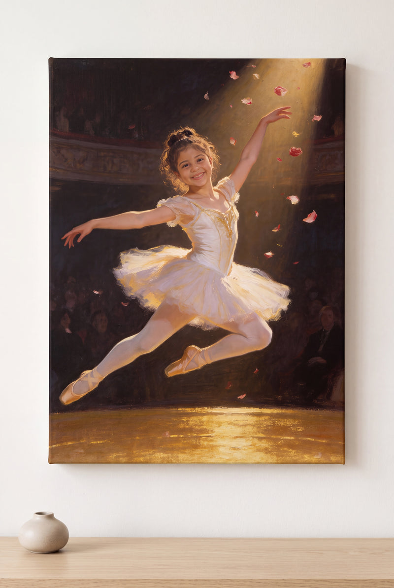 Dance Star Portrait stretched gallery-wrap canvas on the wall
