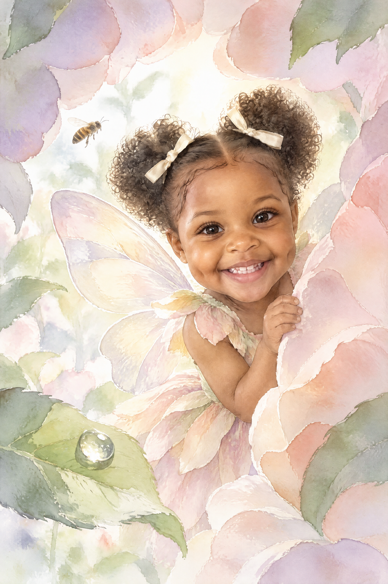 Fairy Garden Portrait flat artwork made from an example photo