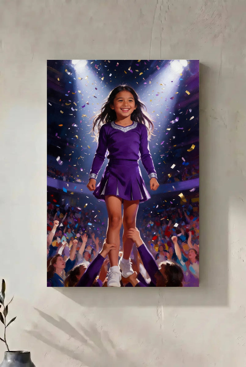 Cheer Champion portrait as a canvas on the wall