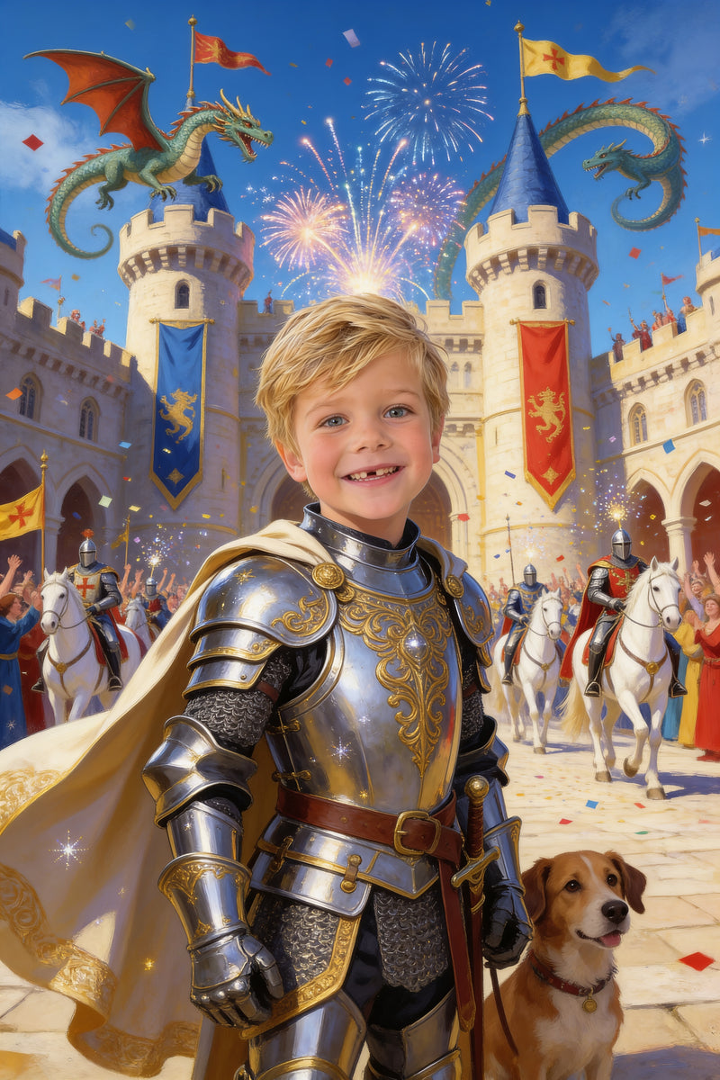 Knight's Quest Portrait flat artwork made from an example photo