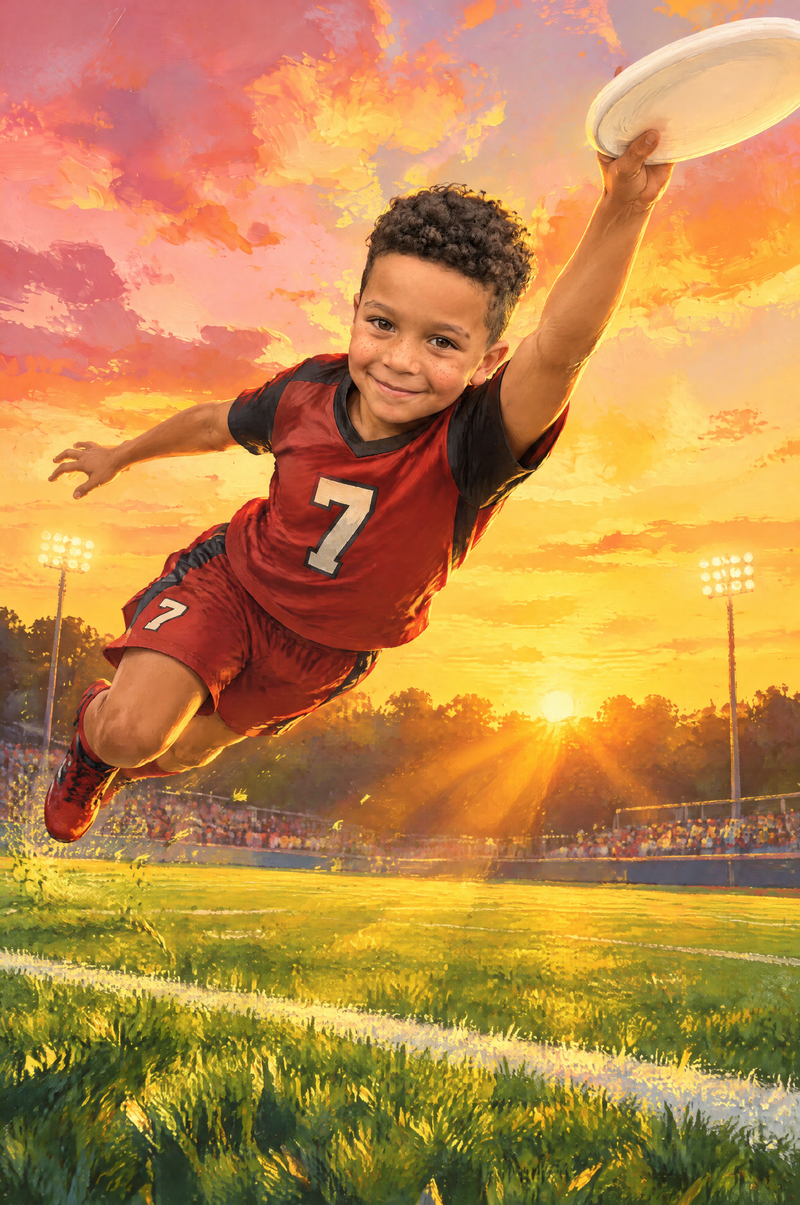 Golden-Hour Sky Ultimate Disc Portrait flat artwork made from an example photo