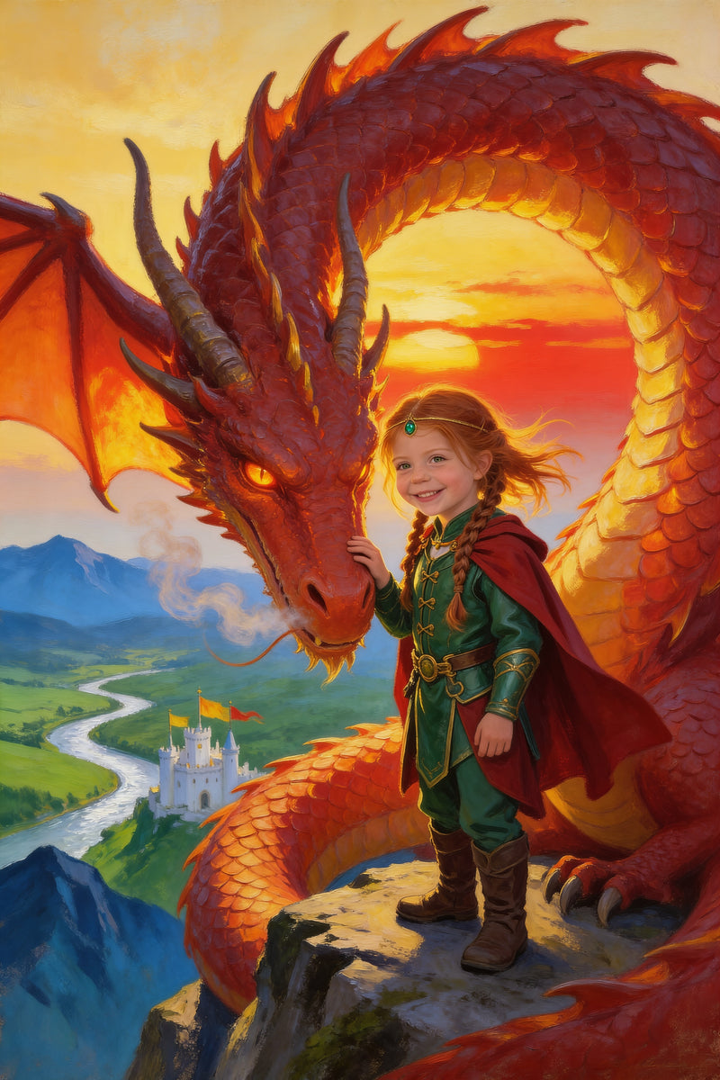 Dragon Bond Portrait flat artwork made from an example photo