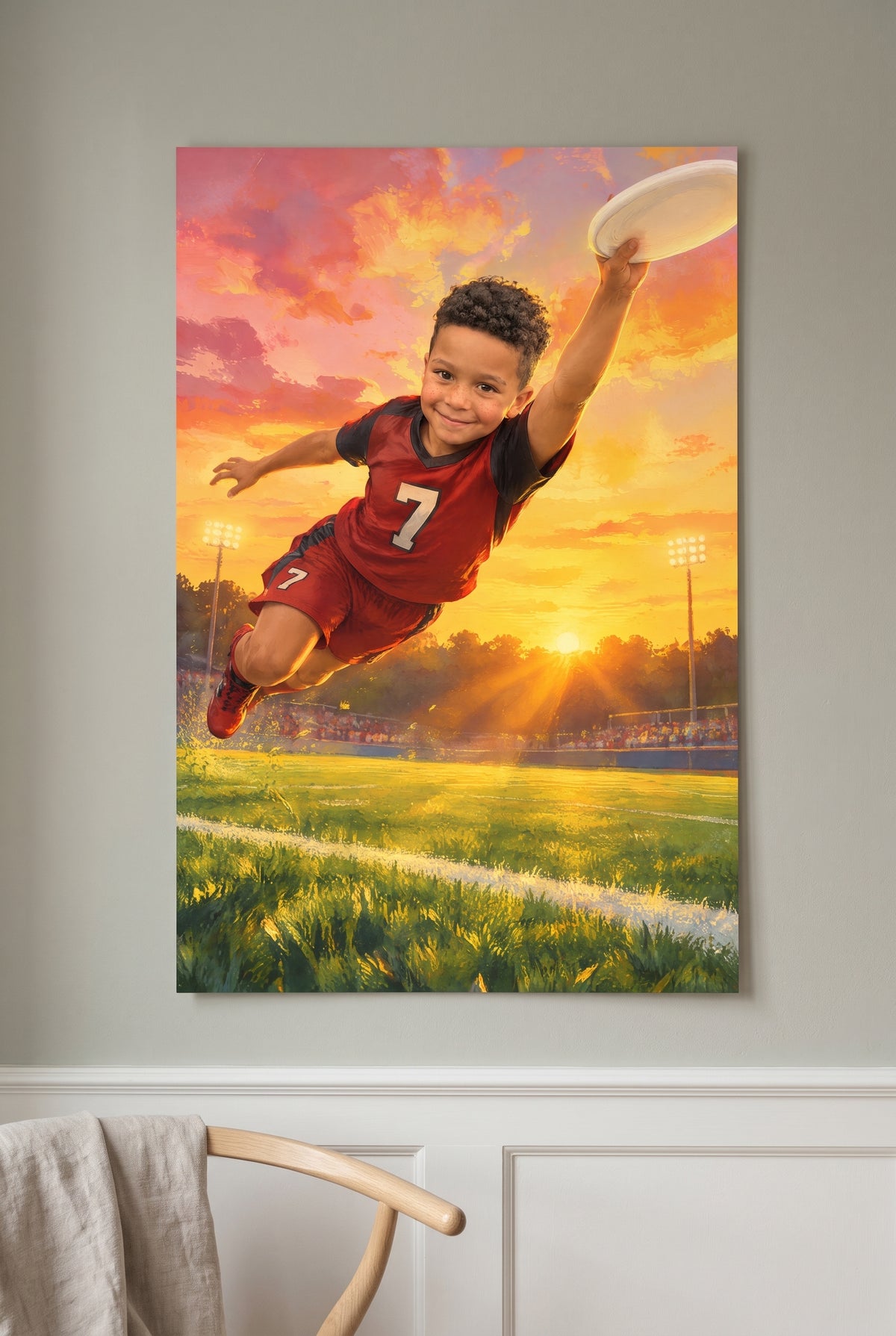 Golden-Hour Sky Ultimate Disc Portrait unframed fine-art paper print on the wall