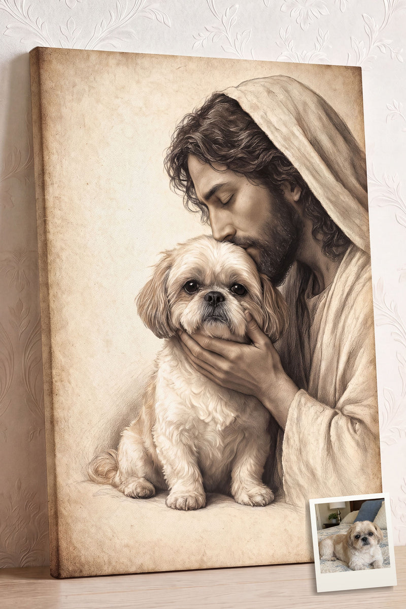 Welcome Home Sepia Pet Memorial Portrait personalized portrait example 1