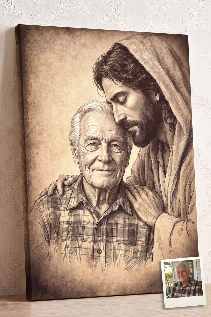 Welcome Home Sepia Memorial Portrait personalized portrait example 2