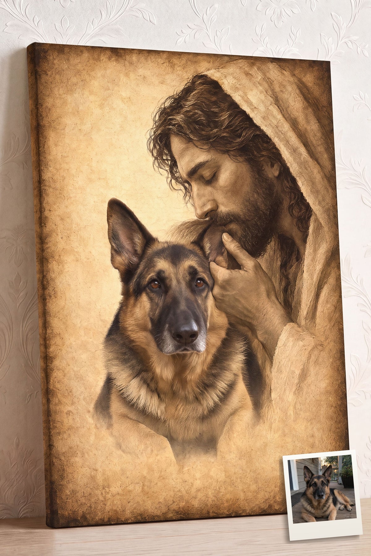 Welcome Home Sepia Pet Memorial Portrait personalized portrait example 2