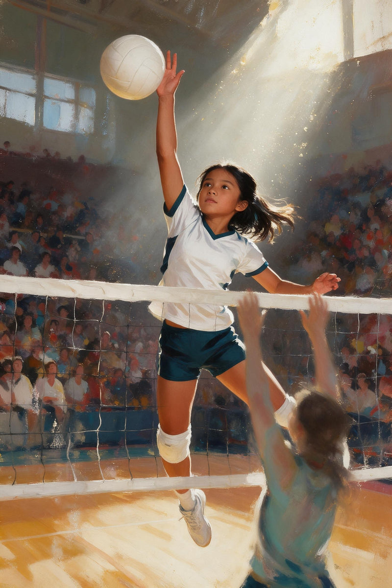 Volleyball Spike portrait design made from an example photo